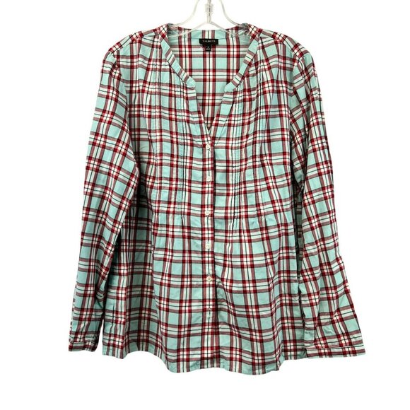 Talbots Womens Plaid Button Up Top Long Sleeve Multicolor Size Medium - Picture 1 of 7